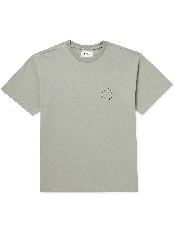 Photo: 7 DAYS ACTIVE - Monday Logo-Print Organic Cotton-Jersey T-Shirt - Gray