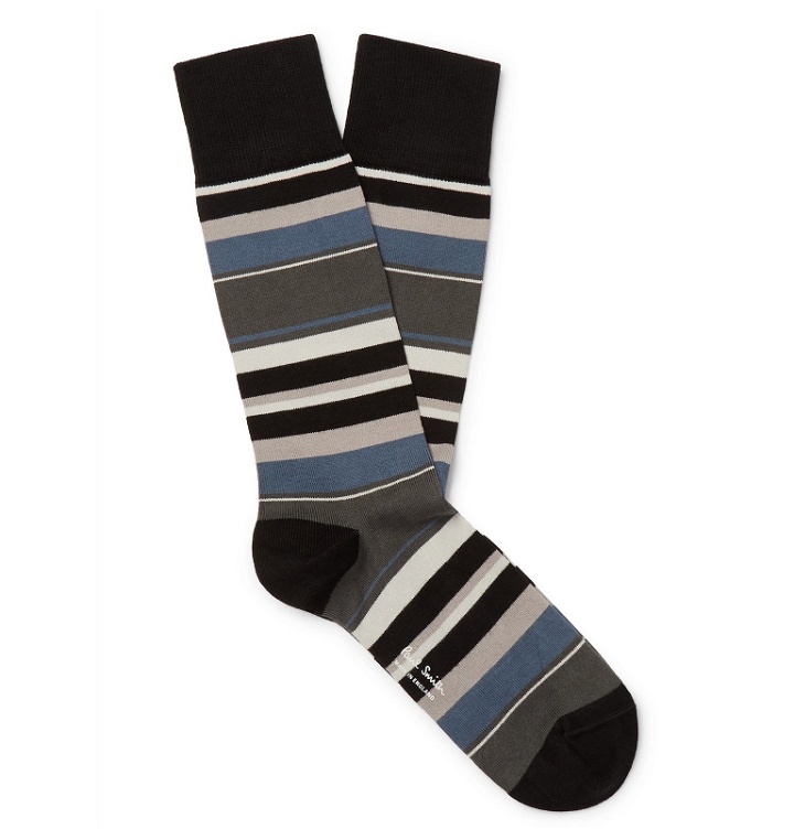 Photo: Paul Smith - Striped Stretch Cotton-Blend Socks - Multi