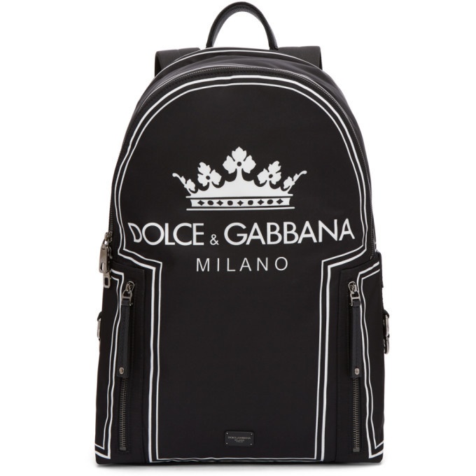 Photo: Dolce and Gabbana Black DG Logo Backpack