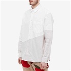 JW Anderson Men's Two Tone Classic Fit Shirt in White/Oat