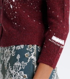 Jacques Wei Embellished floral wool-blend cardigan