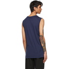 Dries Van Noten Blue Jersey Tank Top