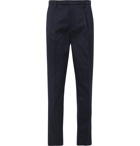 Barena - Navy Masco Tapered Pleated Cotton-Twill Trousers - Blue