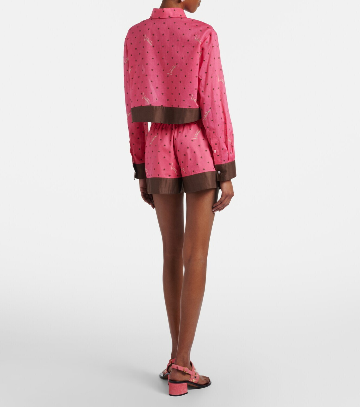 Valentino Printed cotton shorts