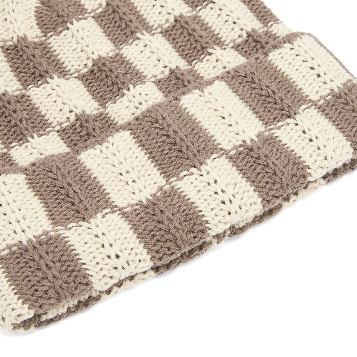Sundays Men's Check Beanie in Taupe