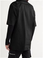 RICK OWENS - Magnum Camp-Collar Cotton-Blend Shirt - Black