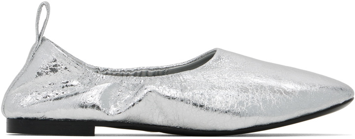 Photo: SIMONMILLER Silver Crinkle Metallic Riad Ballerina Flats