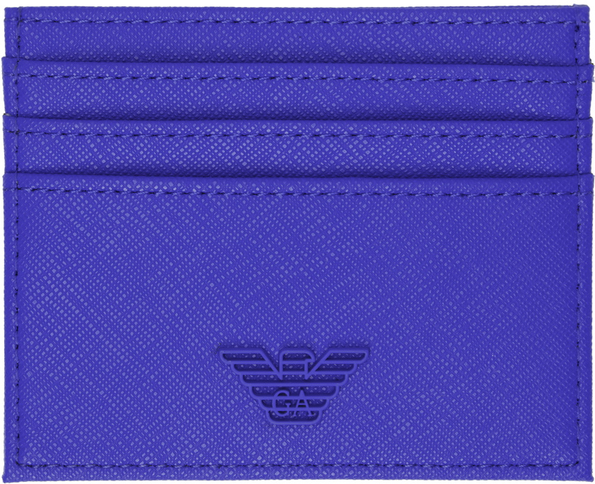 Emporio Armani Blue Embossed Card Holder