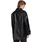 Andersson Bell Black Vegan Leather Raw-Cut Jacket