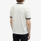 Nudie Jeans Co Men's Ricky Fuzz Ringer T-Shirt in Off White