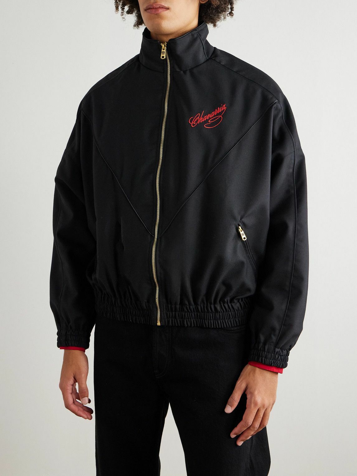 Willy Chavarria - Ruff Rider Logo-Embroidered Wool Bomber Jacket - Black