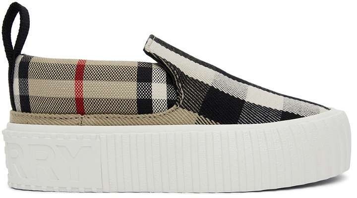 Photo: Burberry Baby Beige Check Sneakers