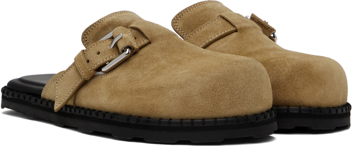 Moschino Beige Suede Slip-on Loafers