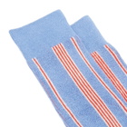 GUEST IN RESIDENCE Women's Vertical Stripe Socks in French Blue/Cream/Cherry 