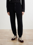 Dries Van Noten - Meru Tapered Ribbed Wool Sweatpants - Black