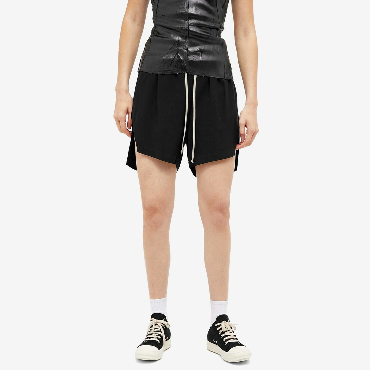 Rick Owens Women Fog Boxers Shorts in Black