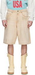 GUESS USA Tan Vintage Denim Shorts