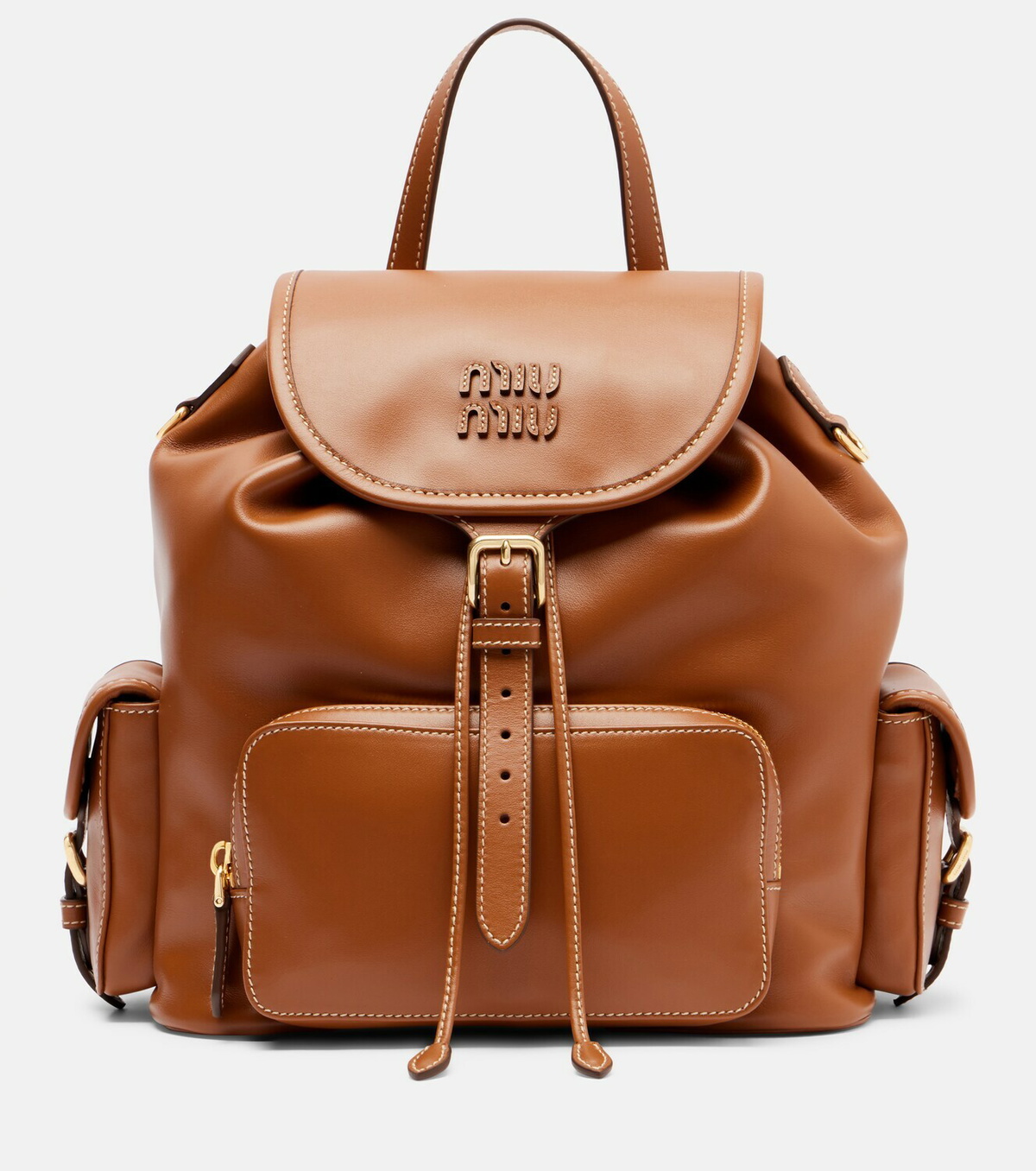 Miu Miu Logo leather backpack