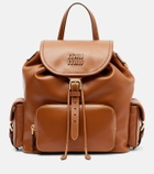 Miu Miu Logo leather backpack