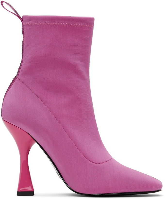 Photo: Versace Jeans Couture Pink Logo Lottie Boots
