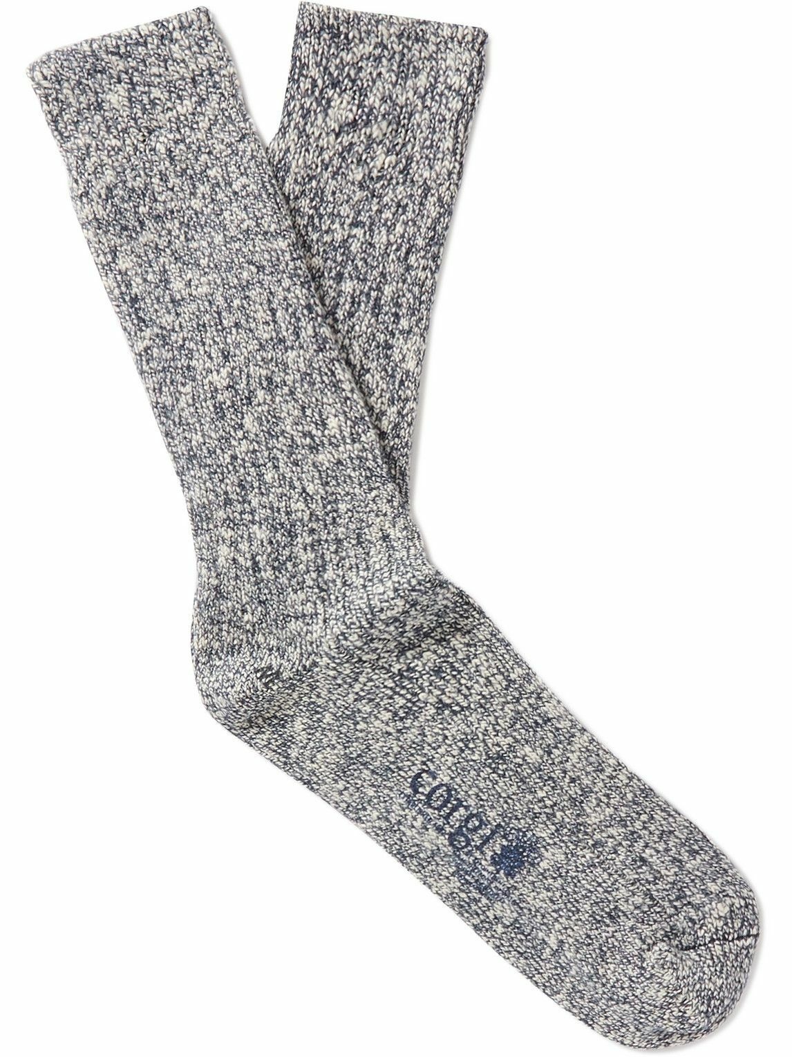 Photo: Corgi - Ribbed Cotton Socks - Blue