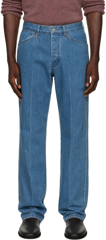 Photo: LEMAIRE Blue Straight Leg Five Pocket Jeans