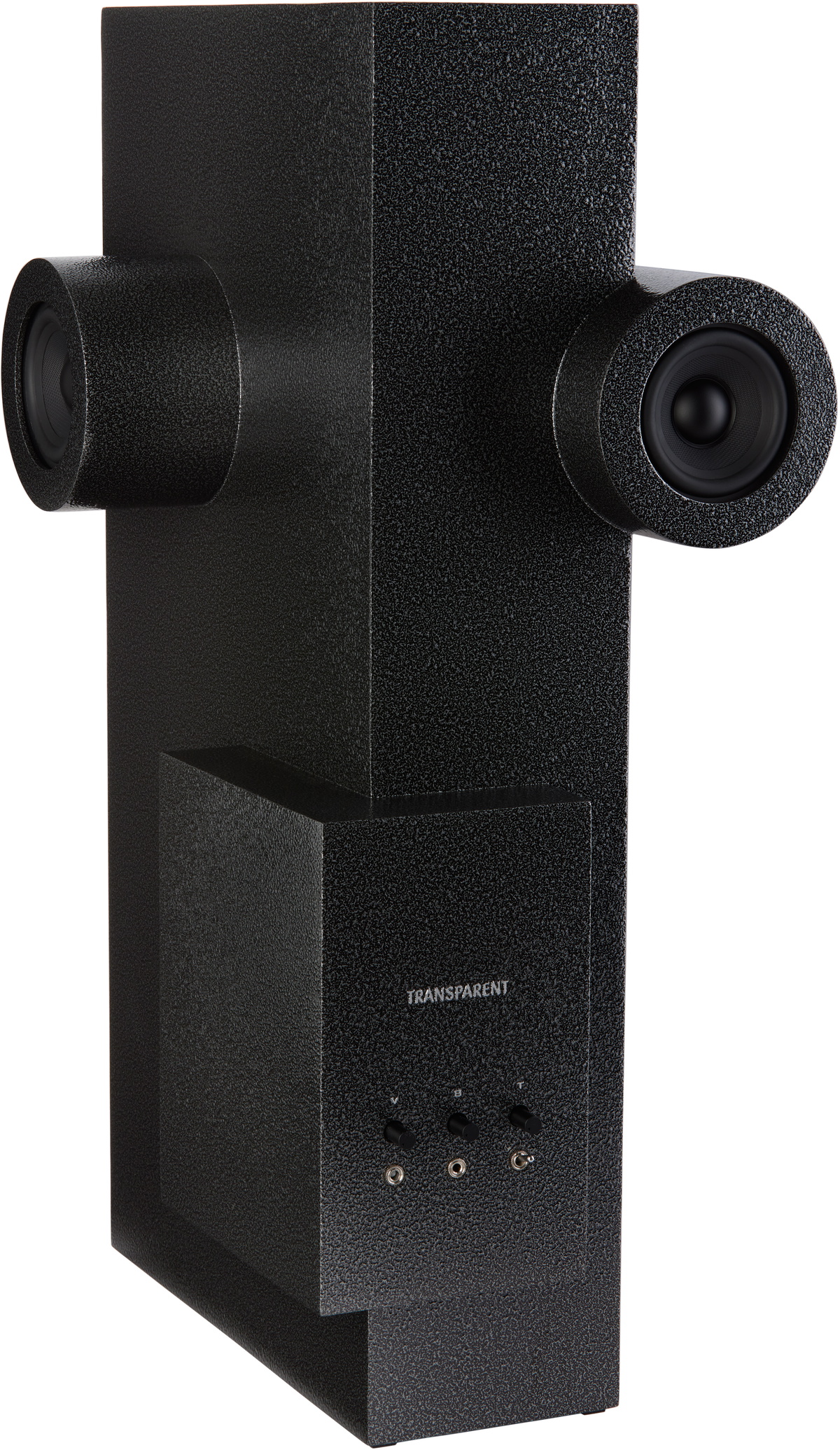 Transparent Black Brutalist Speaker
