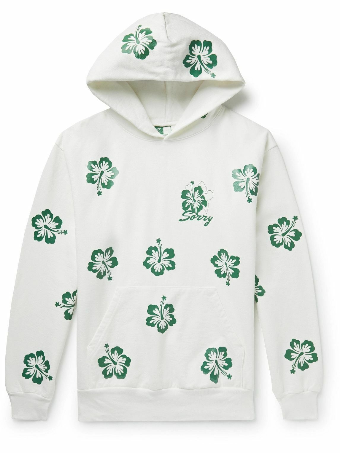 Photo: Sorry In Advance - Floral-Print Cotton-Jersey Hoodie - White