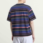 BEAMS Men's Multi Stripe T-Shirt in Navy