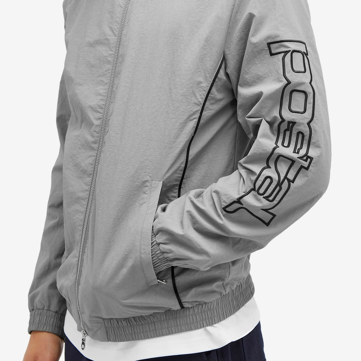 POSTAL Men's Arm Logo Track Jacket in Urban Grey