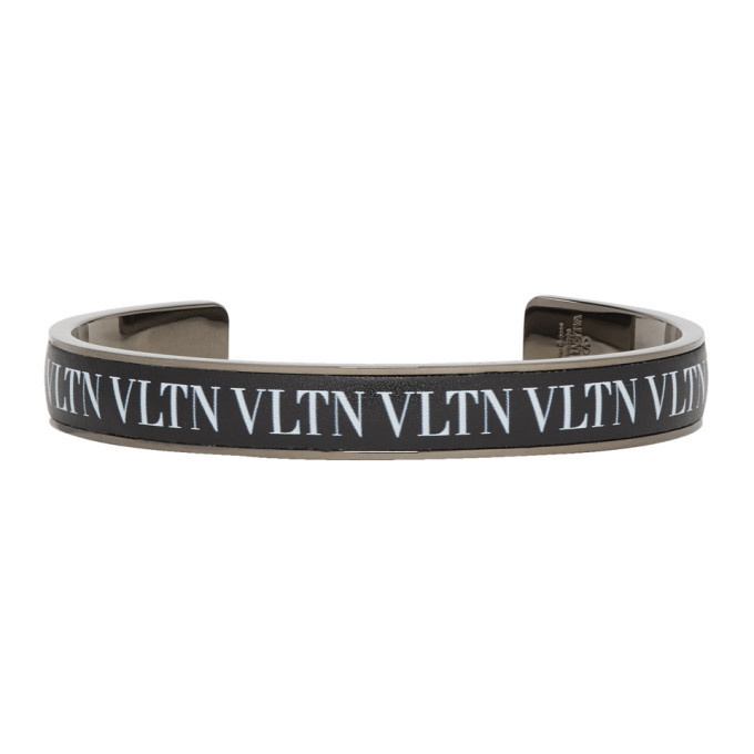 Photo: Valentino Gunmetal Valentino Garavani VLTN Cuff Bracelet
