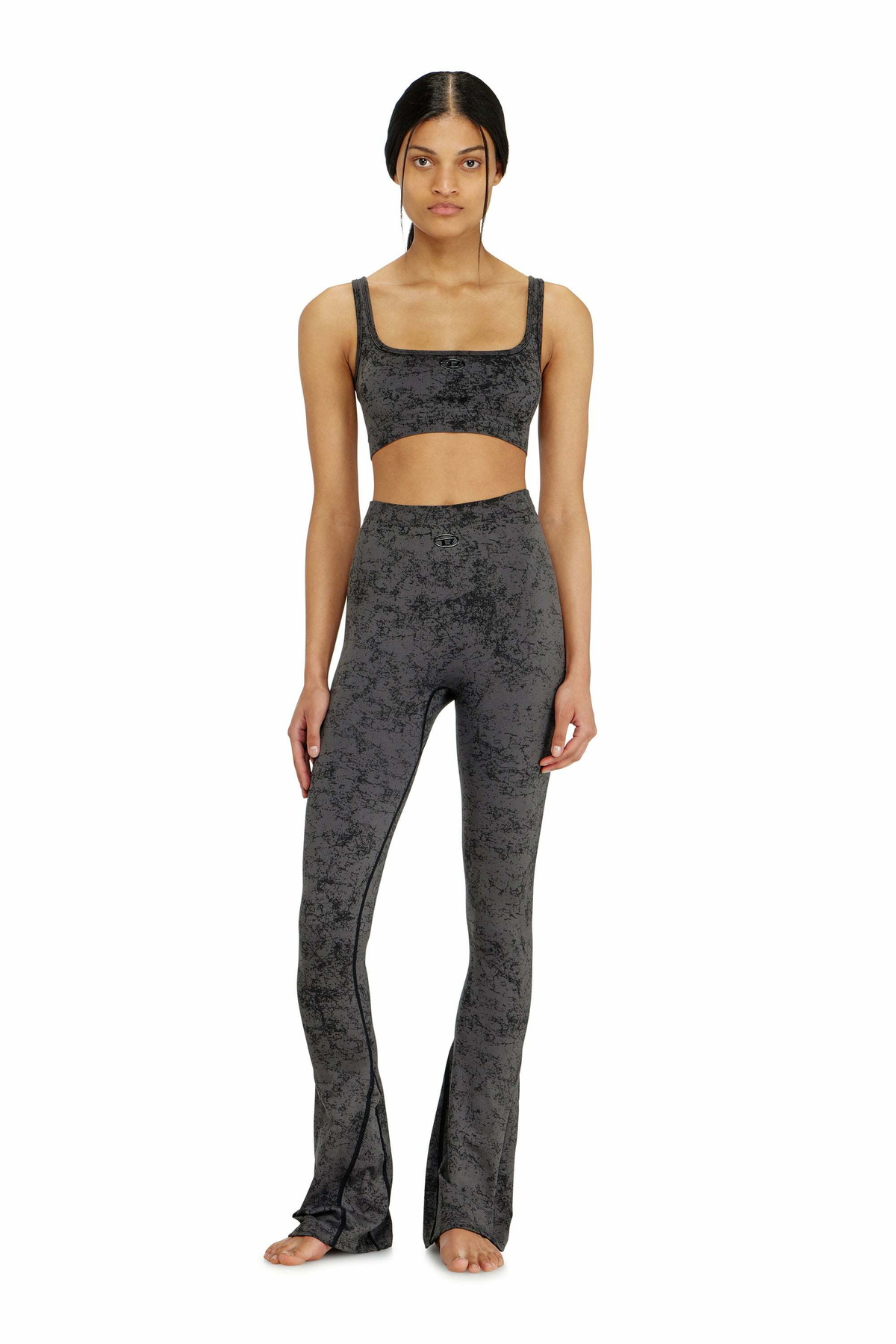 Diesel Sports bra with utilitarian print - Bras Womens in Grey