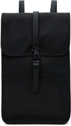 RAINS Black Coated Backpack