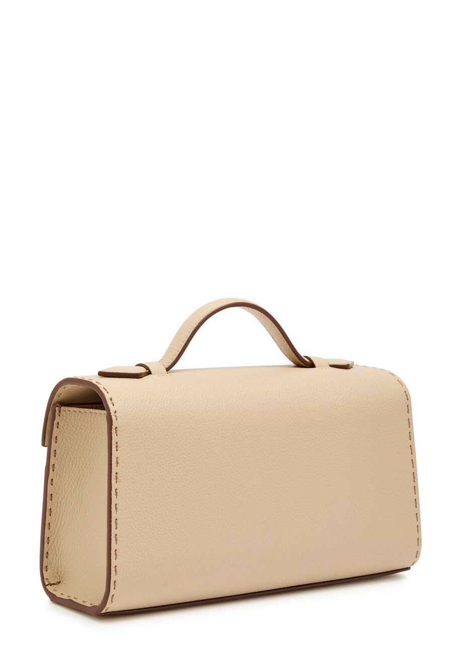Savette Symmetry Grained Leather Pochette - Beige - One Size
