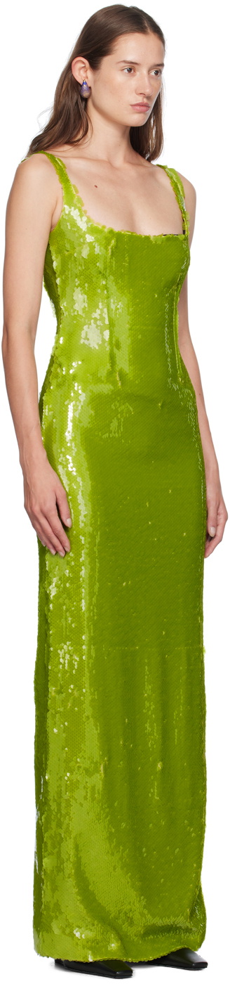 16arlington green dress 16arlington Solaria Sequined Midi Dress, Trifoglio, Women's, 8, Cocktail & Party Wedding Guest Dresses Sequined Dresses
