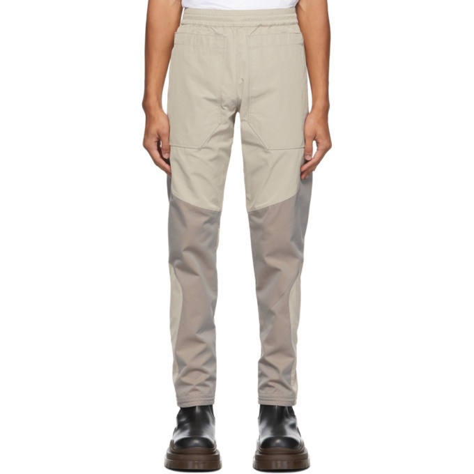 Photo: Arnar Mar Jonsson Grey and Beige Patch Engineered Track Trousers