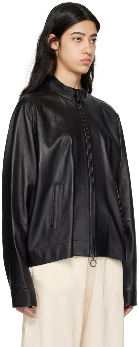 Studio Nicholson Black Quattro Leather Jacket Studio Nicholson
