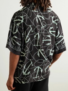 Neighborhood - Aloha Camp-Collar Printed Crepe Shirt - Black