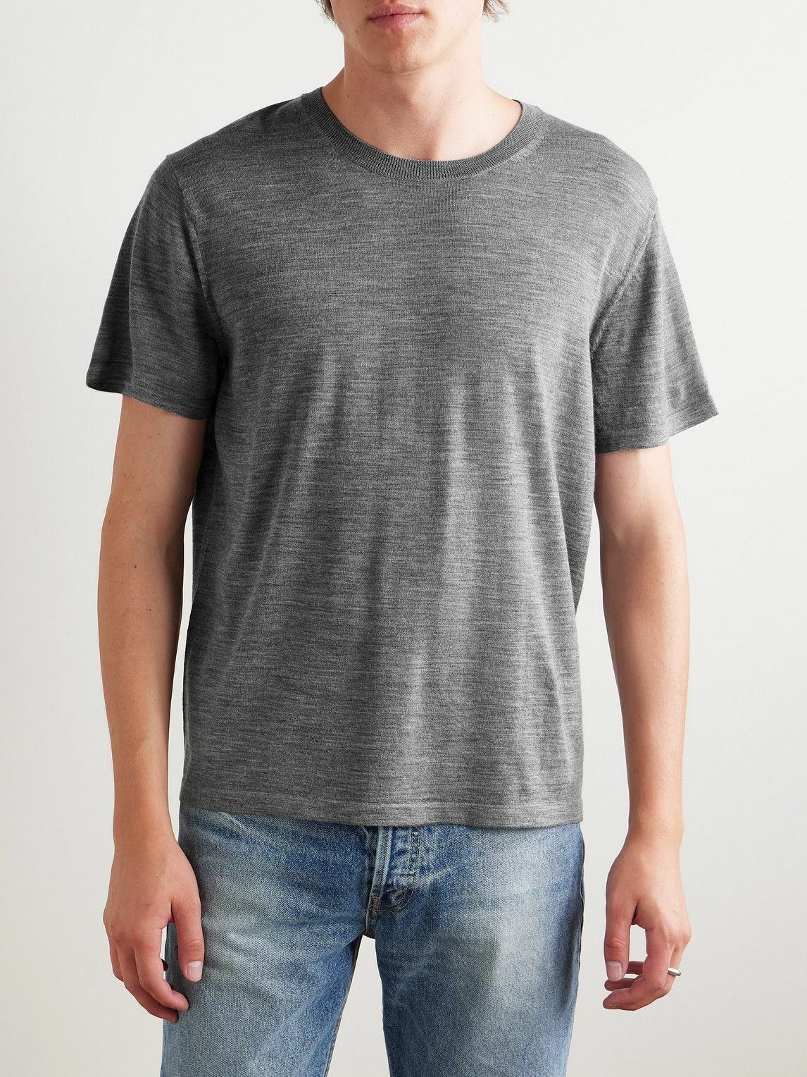 Nili Lotan - Draven Wool T-Shirt - Gray