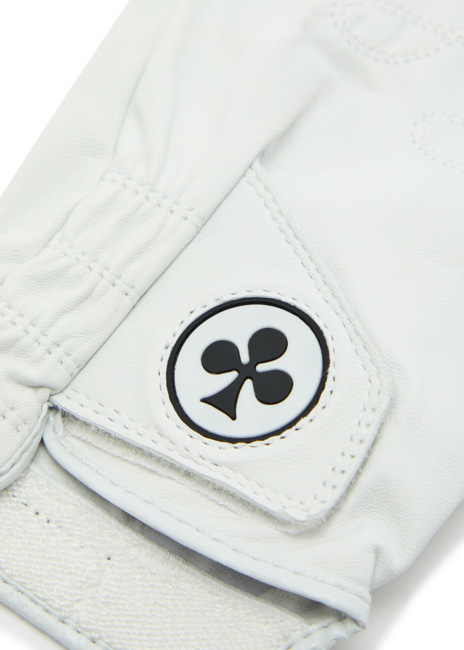 Malbon Clover Leather Golf Glove White