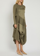High Placid Gathered Stretch-jersey Midi Dress Green