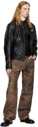 MISBHV Black Astro Faux-Leather Jacket
