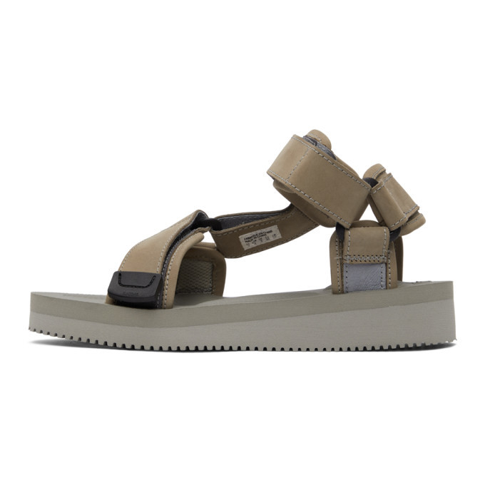 Suicoke Taupe and Grey Nubuck DEPA V2NU Sandals Suicoke