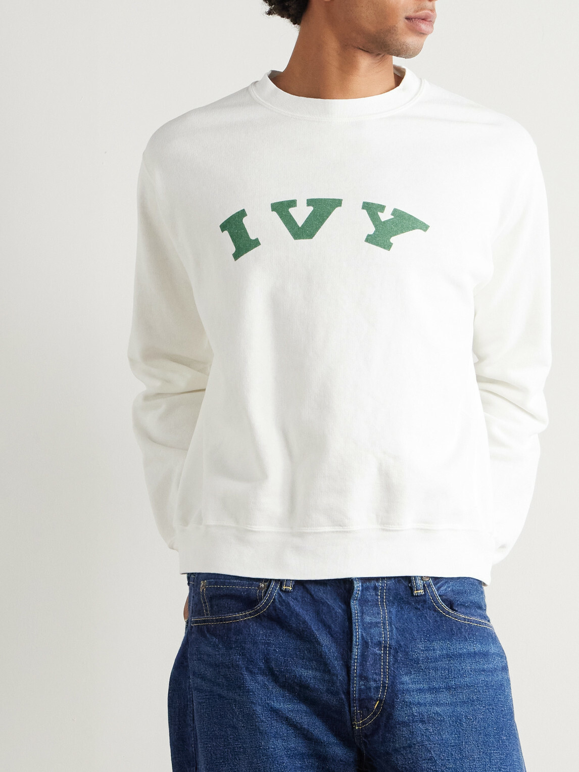 Remi Relief - Ivy Printed Cotton-Jersey Sweater - White
