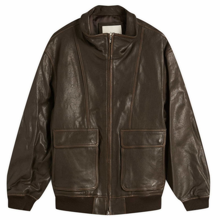 Photo: DUNST Women's Leather Jacket in Dark Brown
