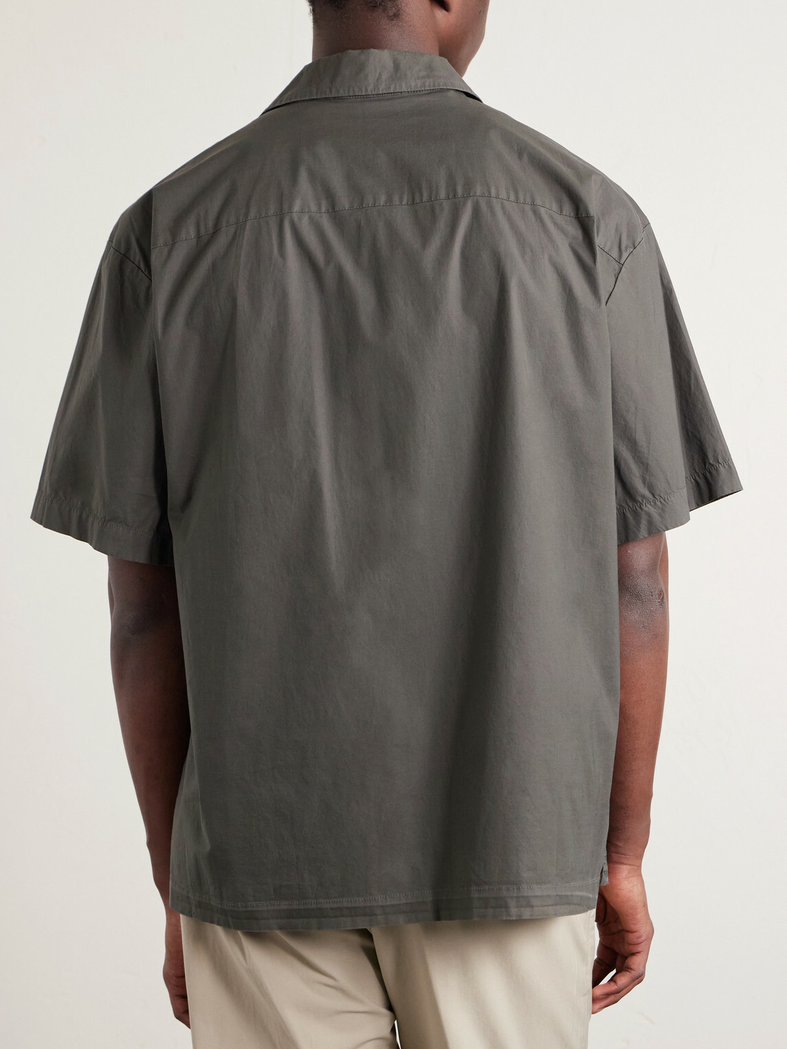 James Perse - Camp-Collar Cotton-Blend Poplin Shirt - Green