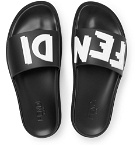 Fendi - Logo-Print Rubber Slides - Black