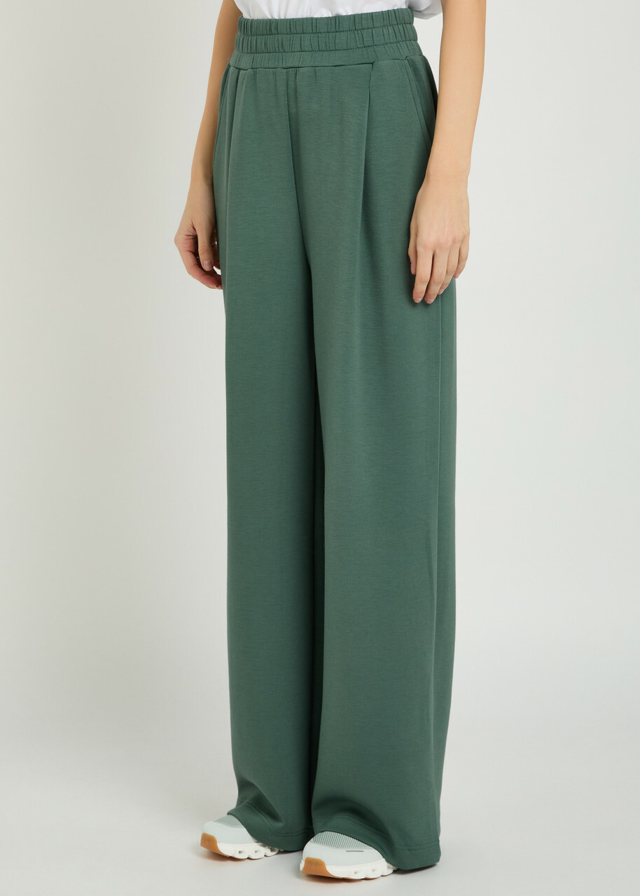 Varley The Extra Wide Leg 29.5in Stretch-jersey Sweatpants Dark Green