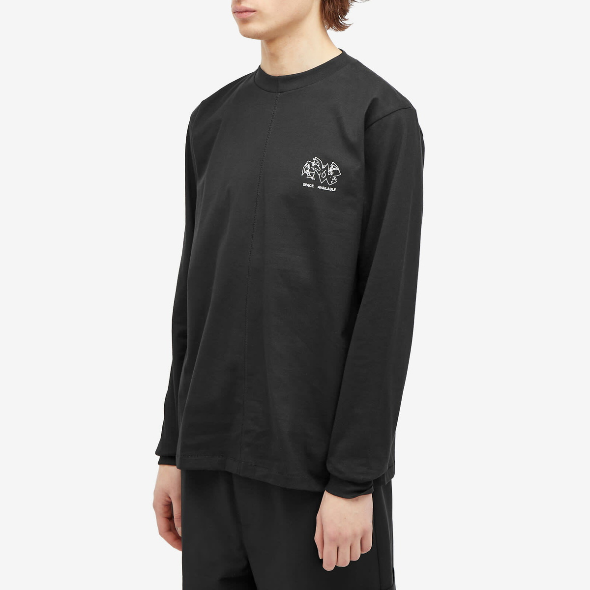 Space Available Men's Ocean Mapping Long Sleeve T-Shirt in Black