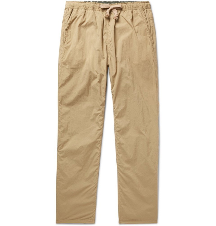 Photo: Remi Relief - Slim-Fit Tapered Reversible Pleated Shell Drawstring Trousers - Beige